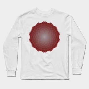 coral color  Mandala Intricate Patterns Symmetrical Design Long Sleeve T-Shirt